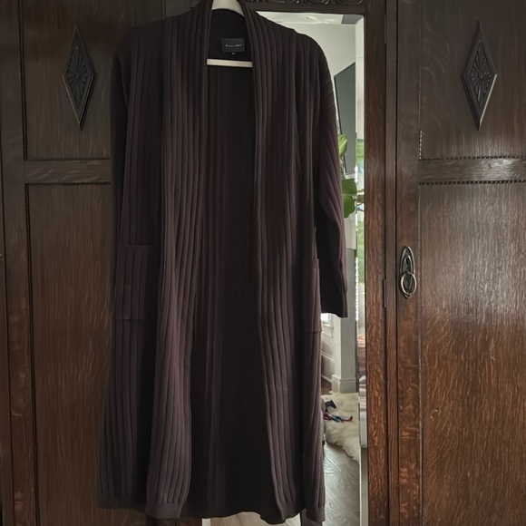 Line and Dot Long Ribbed Cardigan - Picture 6 of 10